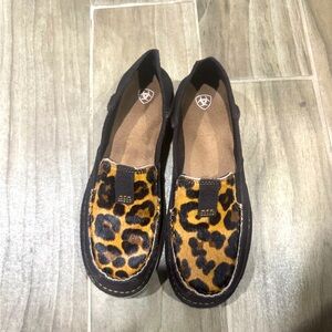 Ariat Brown and Tan Leopard Loafers